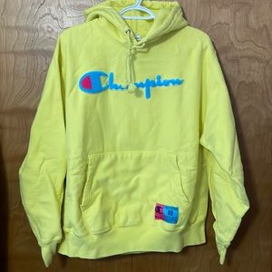 Champion men’s size large (fits like women’s xl) neon yellow hoodie